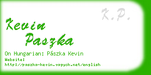 kevin paszka business card