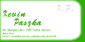 kevin paszka business card